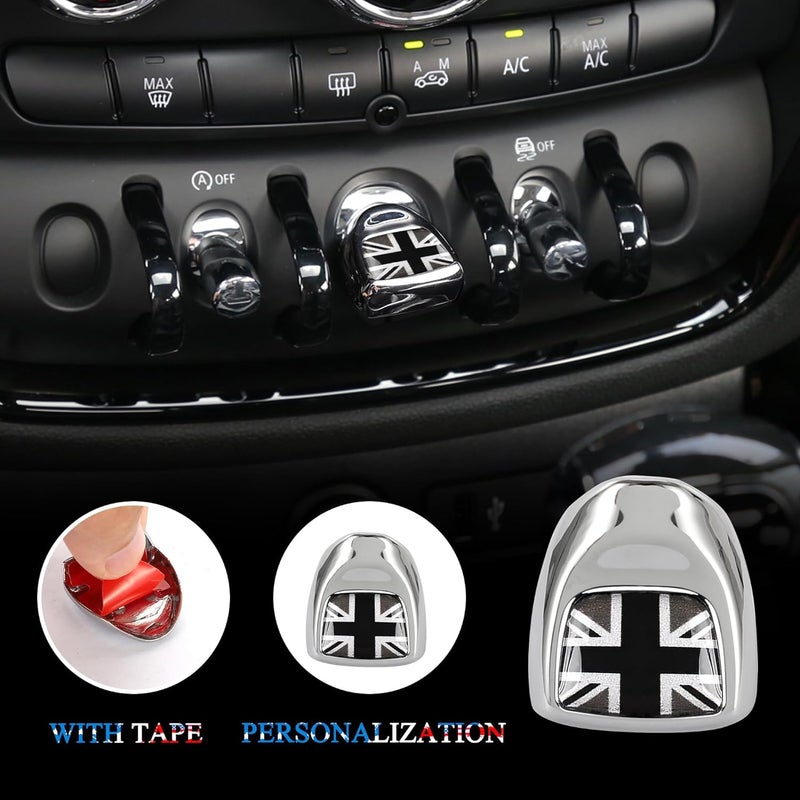 TOMALL Push Start Button Compatible with Mini Cooper F56 F55 F57 F54 F60 Car Engine Start Stop Button Cover Ignition Ring Cap for Car Decor (Grey Flag) - Image 3